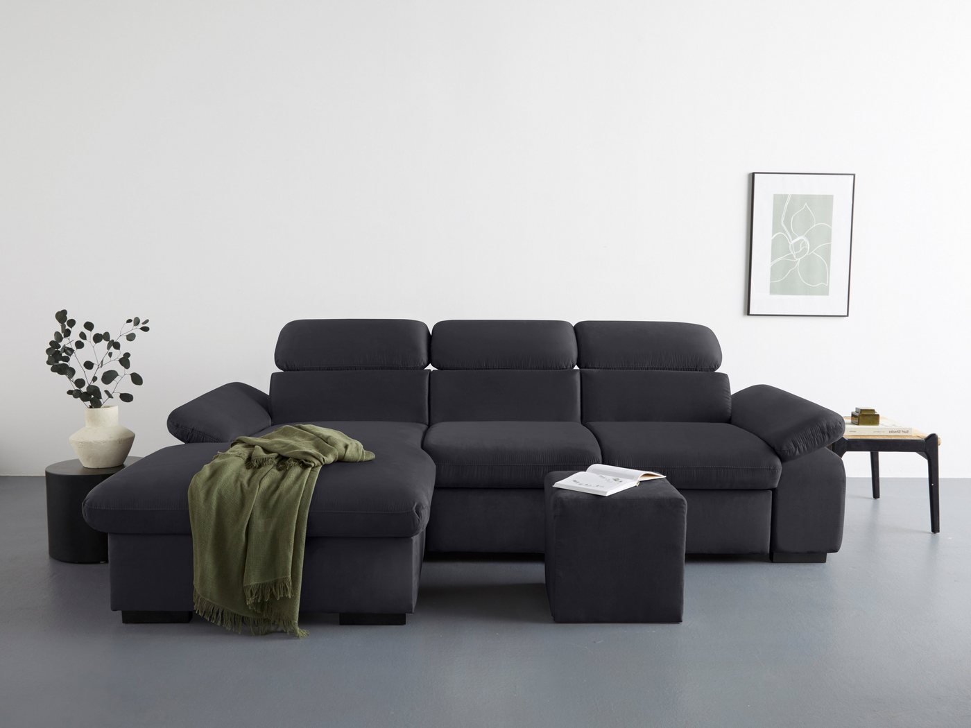 COTTA Ecksofa Lola, Set, mit Hocker & Kopfteilfunktion, wahlw. Bett- und Armteilfunktion von COTTA