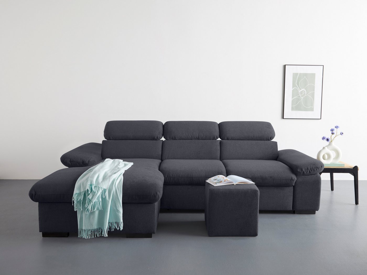 COTTA Ecksofa Lola, Set, mit Hocker & Kopfteilfunktion, wahlw. Bett- und Armteilfunktion von COTTA