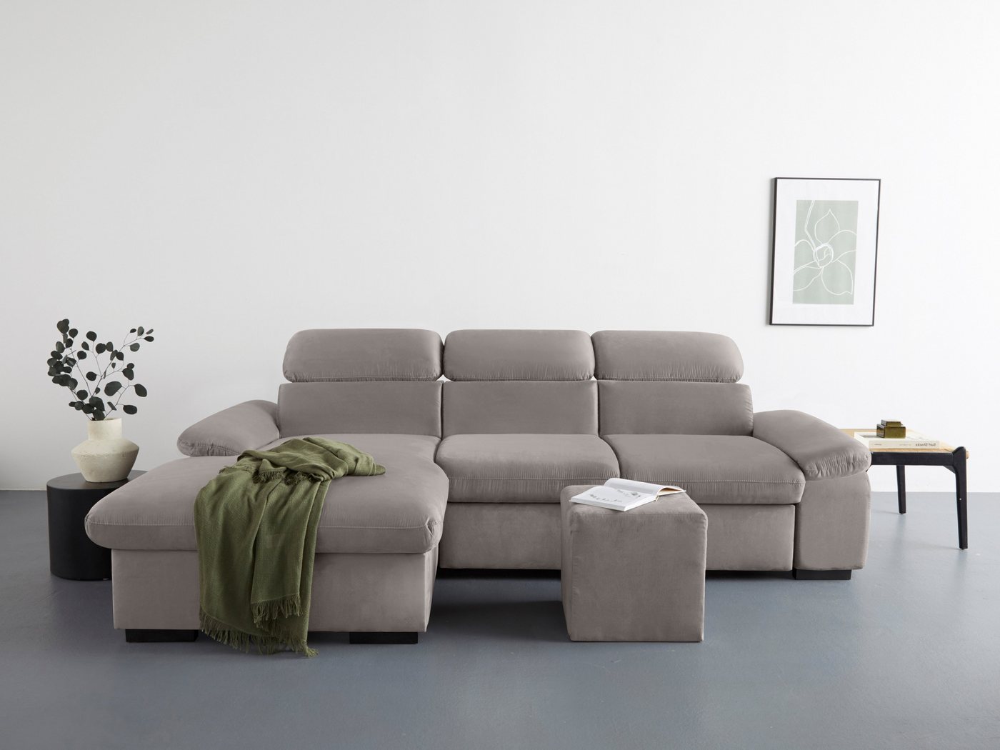 COTTA Ecksofa Lola, Set, mit Hocker & Kopfteilfunktion, wahlw. Bett- und Armteilfunktion von COTTA