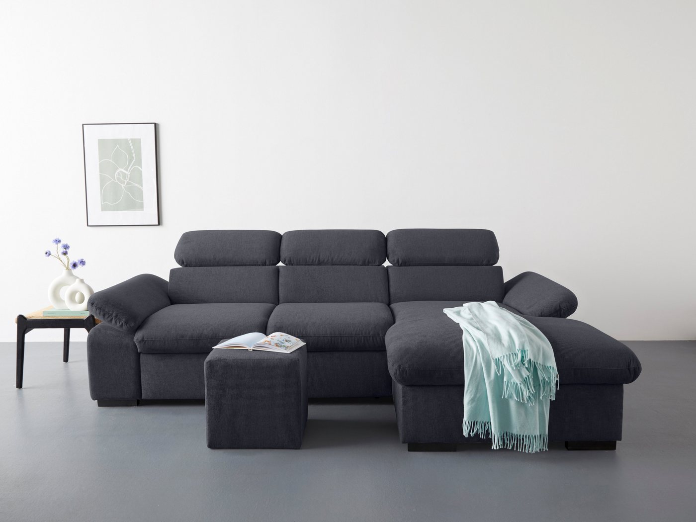 COTTA Ecksofa Lola, Set, mit Hocker & Kopfteilfunktion, wahlw. Bett- und Armteilfunktion von COTTA