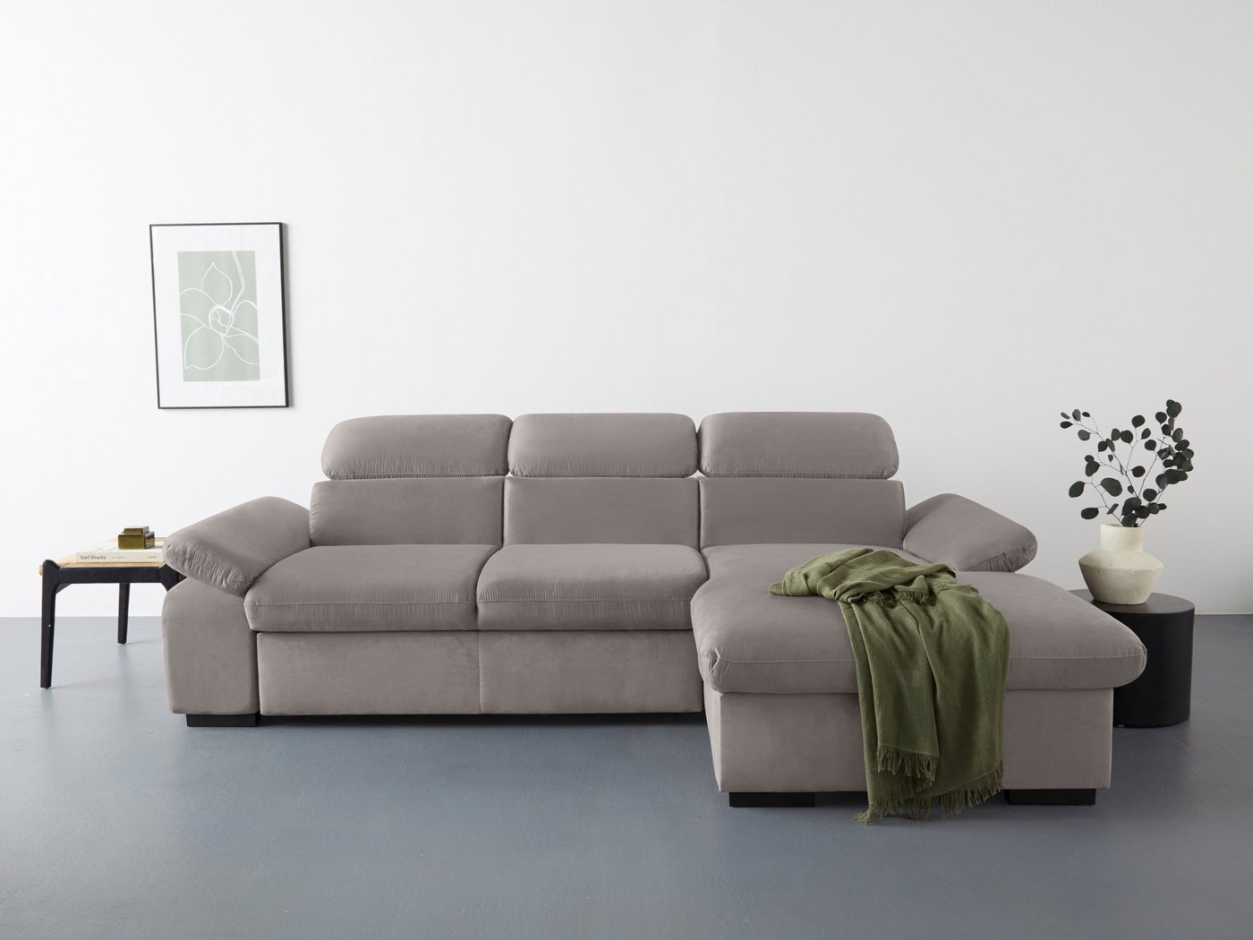 COTTA Ecksofa Lola, Set, mit Hocker & Kopfteilfunktion, wahlw. Bett- und Armteilfunktion von COTTA