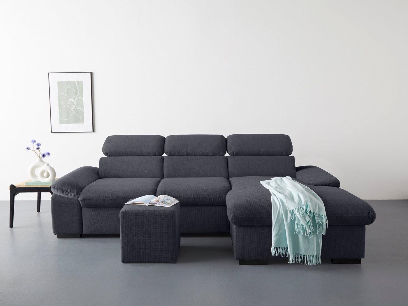 COTTA Ecksofa Lola, Set, mit Hocker & Kopfteilfunktion, wahlw. Bett- und Armteilfunktion von COTTA