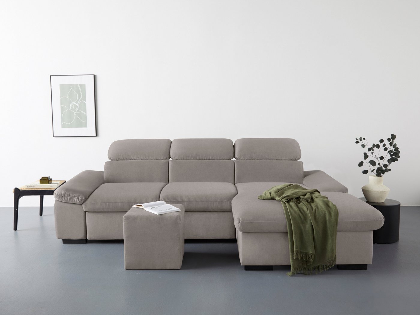 COTTA Ecksofa Lola, Set, mit Hocker & Kopfteilfunktion, wahlw. Bett- und Armteilfunktion von COTTA