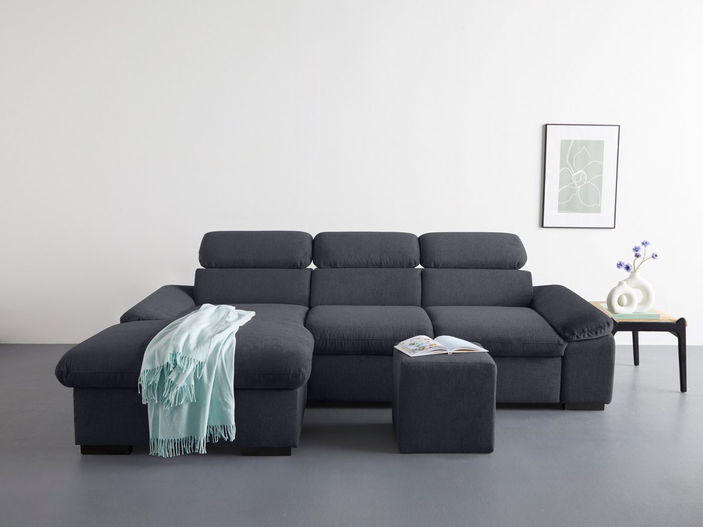 COTTA Ecksofa Lola, Set, mit Hocker & Kopfteilfunktion, wahlw. Bett- und Armteilfunktion von COTTA