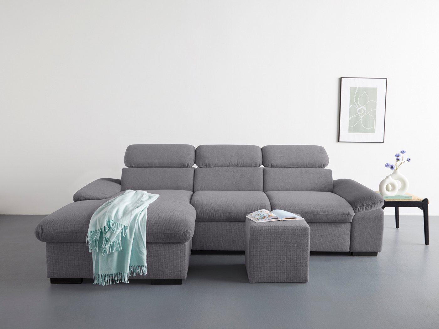 COTTA Ecksofa Lola, Set, mit Hocker & Kopfteilfunktion, wahlw. Bett- und Armteilfunktion von COTTA