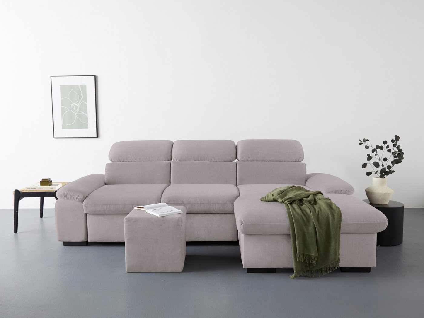 COTTA Ecksofa Lola, Set, mit Hocker & Kopfteilfunktion, wahlw. Bett- und Armteilfunktion von COTTA