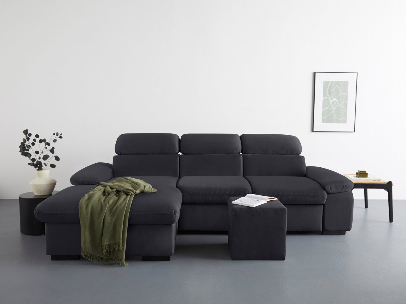 COTTA Ecksofa Lola, Set, mit Hocker & Kopfteilfunktion, wahlw. Bett- und Armteilfunktion von COTTA