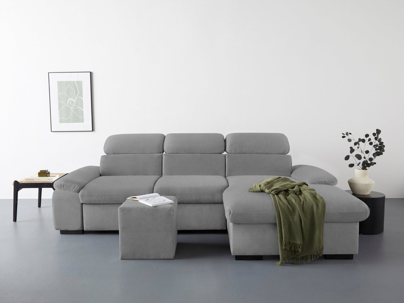 COTTA Ecksofa Lola, Set, mit Hocker & Kopfteilfunktion, wahlw. Bett- und Armteilfunktion von COTTA