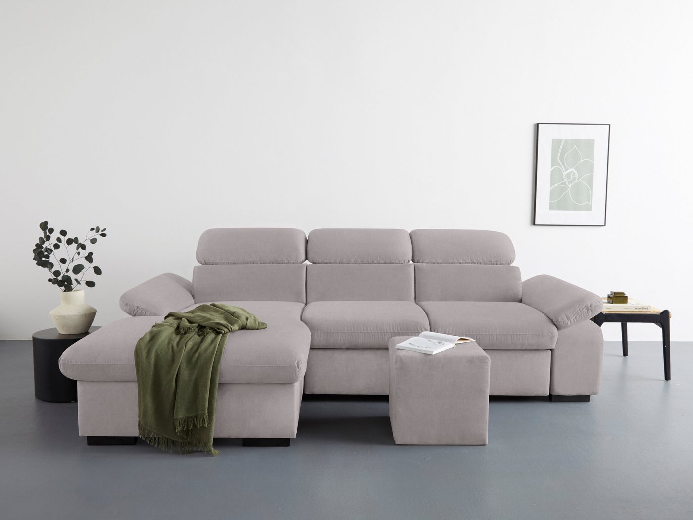 COTTA Ecksofa Lola, Set, mit Hocker & Kopfteilfunktion, wahlw. Bett- und Armteilfunktion von COTTA