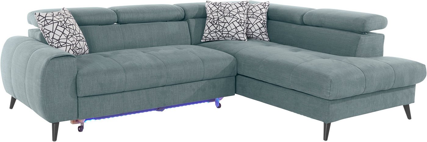 COTTA Ecksofa Mia L-Form, 3-tlg.-Kissen-Set, Ottomane, wahlweise mit oder ohne RGB-Beleuchtung von COTTA