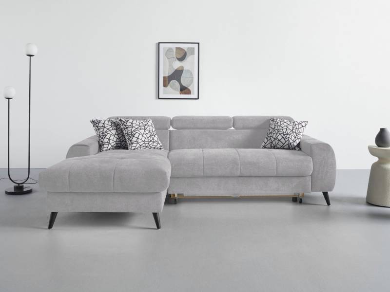 COTTA Ecksofa Mia L-Form, 3-tlg.-Kissen-Set, Recamiere, wahlweise mit oder ohne RGB-Beleuchtung von COTTA