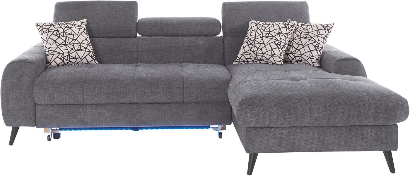 COTTA Ecksofa Mia L-Form, 3-tlg.-Kissen-Set, Recamiere, wahlweise mit oder ohne RGB-Beleuchtung von COTTA