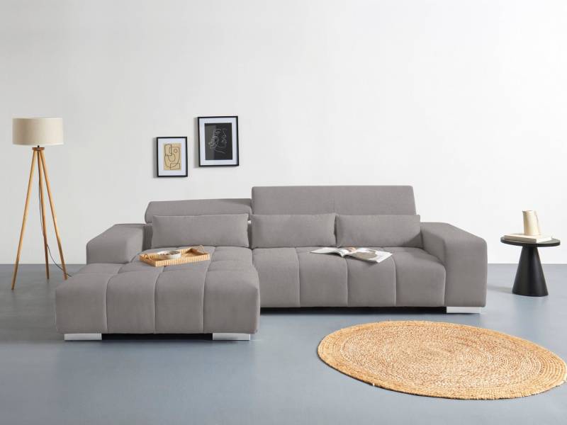 COTTA Ecksofa Orion L-Form, mit Recamiere, inkl. verstellbaren Kopfstützen und 3 Kissen von COTTA