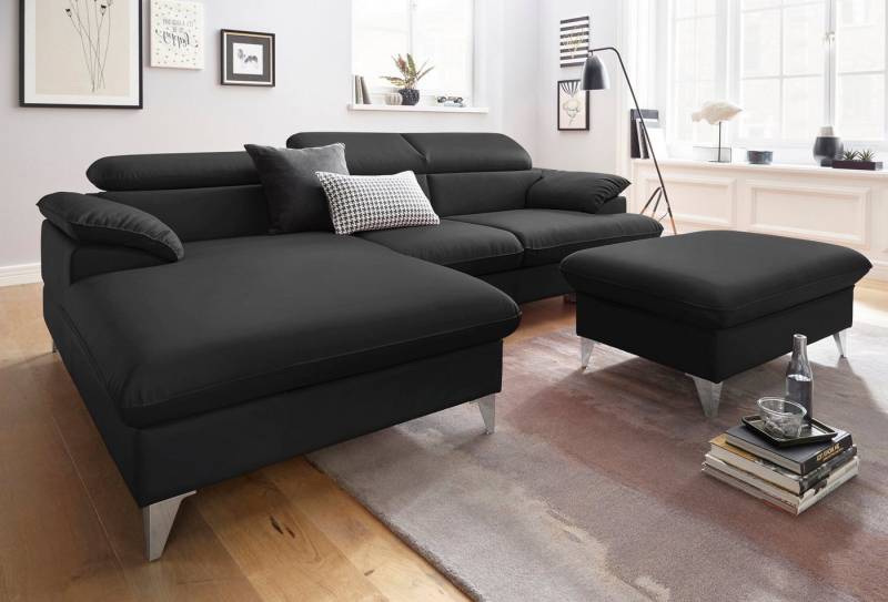 COTTA Polstergarnitur Caluso L-Form, (2-tlg), Set bestehend aus: Ecksofa mit Kopfteilverstellung & Hocker von COTTA