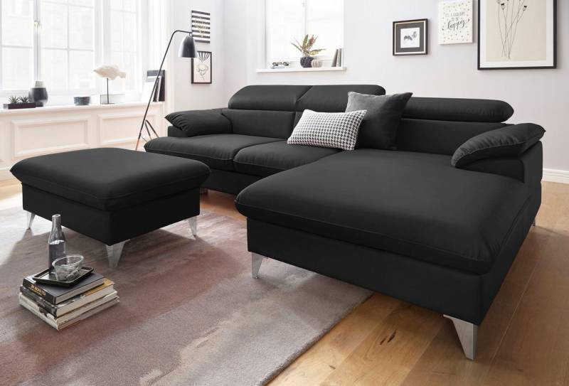 COTTA Polstergarnitur Caluso L-Form, (2-tlg), Set bestehend aus: Ecksofa mit Kopfteilverstellung & Hocker von COTTA