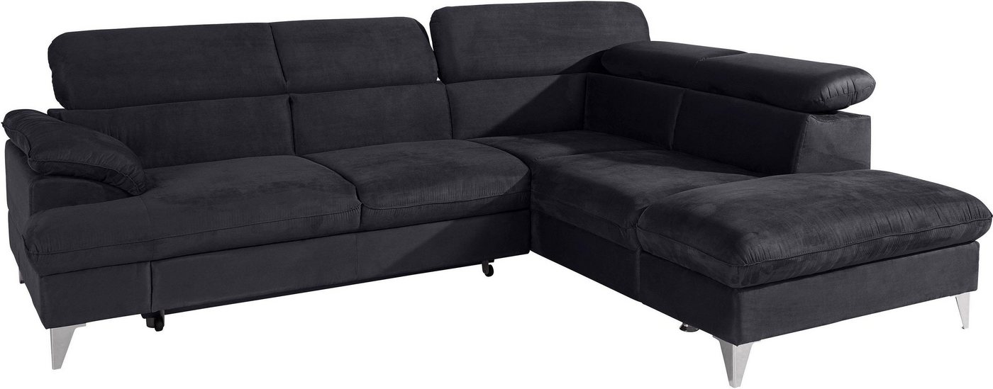 COTTA Polstergarnitur Caluso L-Form, Set bestehend aus: Ecksofa mit Kopfteilverstellung & Hocker von COTTA