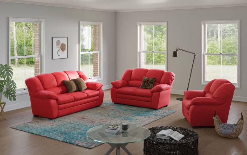 COTTA Polstergarnitur Casino, Sofa Set, 3-2-1 Sitzer, Wohnzimmer Garnitur, (Set, 3-tlg), Sessel, 2-Sitzer, 2,5-Sitzer, hohe Rückenlehne von COTTA