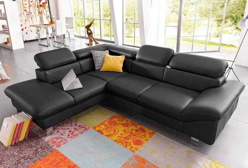 COTTA Polstergarnitur Driver L-Form, (Set), Set bestehend aus: Ecksofa mit Kopfteilverstellung & Hocker von COTTA