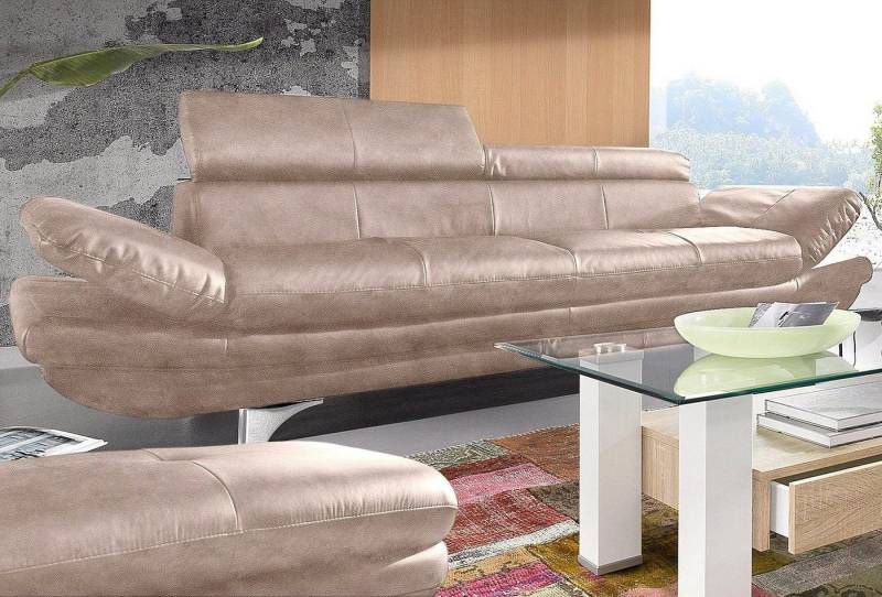 COTTA Polstergarnitur Enterprise, (Set), Set bestehend aus: 3-Sitzer mit Arm- & Kopfteilverstellung & Hocker von COTTA