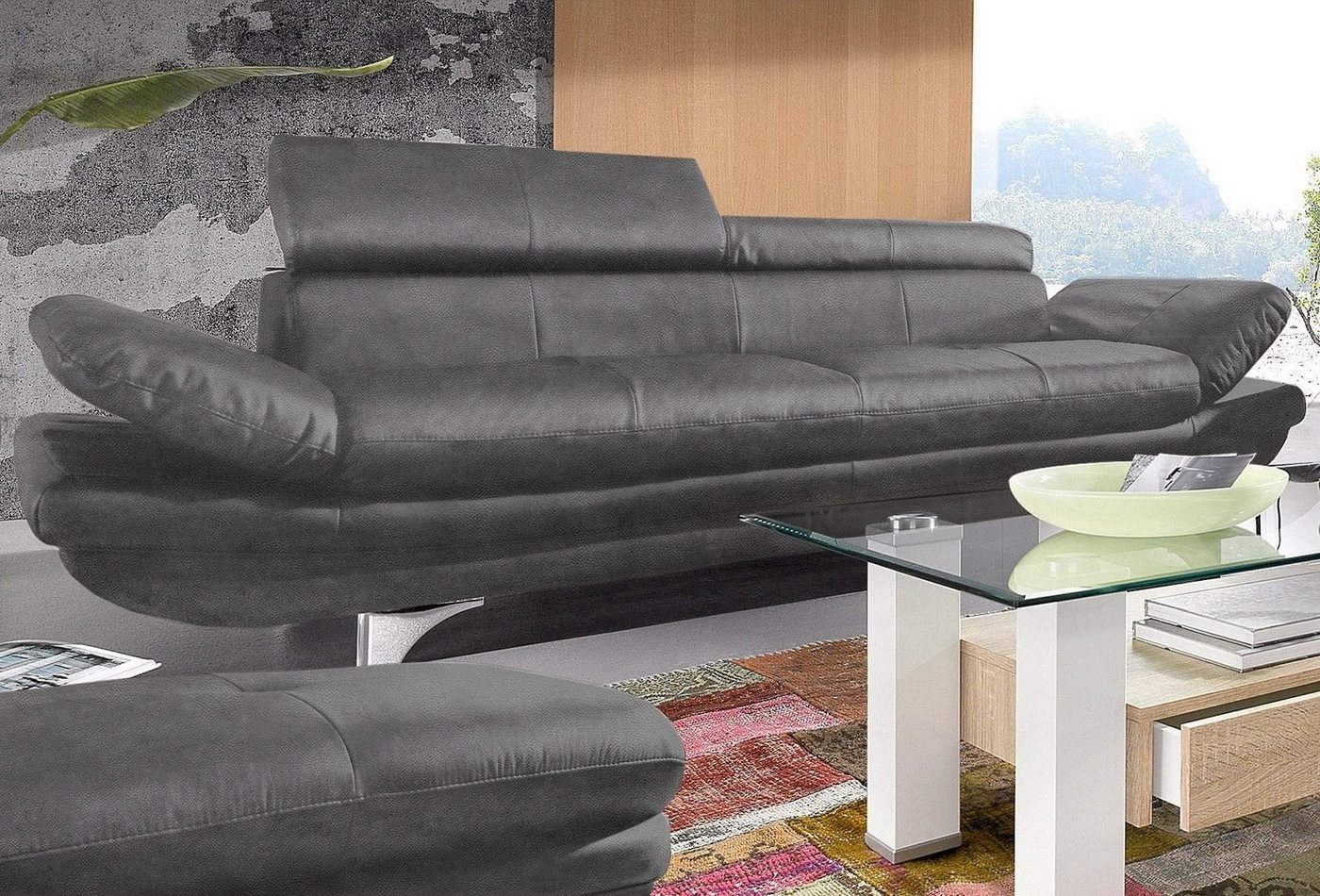 COTTA Polstergarnitur Enterprise, (Set), Set bestehend aus: 3-Sitzer mit Arm- & Kopfteilverstellung & Hocker von COTTA