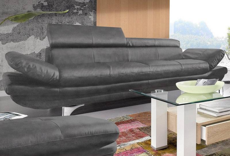 COTTA Polstergarnitur Enterprise, (Set), Set bestehend aus: 3-Sitzer mit Arm- & Kopfteilverstellung & Hocker von COTTA