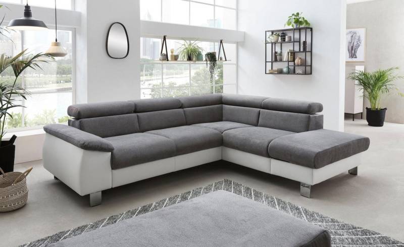 COTTA Polstergarnitur Komaris L-Form, (Set), Set bestehend aus: Ecksofa mit Kopfteilverstellung & Hocker von COTTA