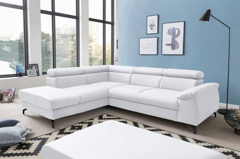 COTTA Polstergarnitur Komaris L-Form, (Set), Set bestehend aus: Ecksofa mit Kopfteilverstellung & Hocker von COTTA