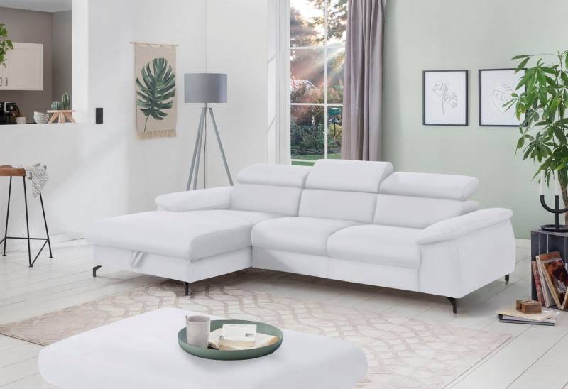 COTTA Polstergarnitur Komaris L-Form, (Set), Set bestehend aus: Ecksofa mit Kopfteilverstellung & Hocker von COTTA