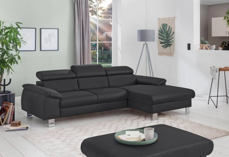 COTTA Polstergarnitur Komaris L-Form, (Set), Set bestehend aus: Ecksofa mit Kopfteilverstellung & Hocker von COTTA
