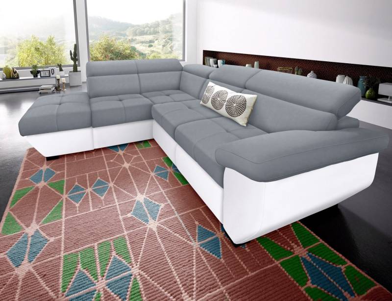 COTTA Polstergarnitur Speedway L-Form, (Set), Set bestehend aus: Ecksofa mit Kopfteilverstellung & Hocker von COTTA