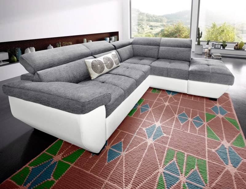 COTTA Polstergarnitur Speedway L-Form, (Set), Set bestehend aus: Ecksofa mit Kopfteilverstellung & Hocker von COTTA