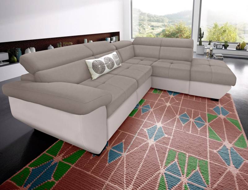 COTTA Polstergarnitur Speedway L-Form, (Set), Set bestehend aus: Ecksofa mit Kopfteilverstellung & Hocker von COTTA