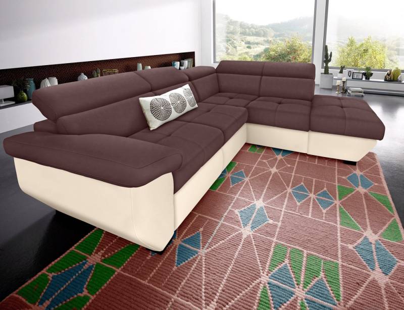 COTTA Polstergarnitur Speedway L-Form, (Set), Set bestehend aus: Ecksofa mit Kopfteilverstellung & Hocker von COTTA