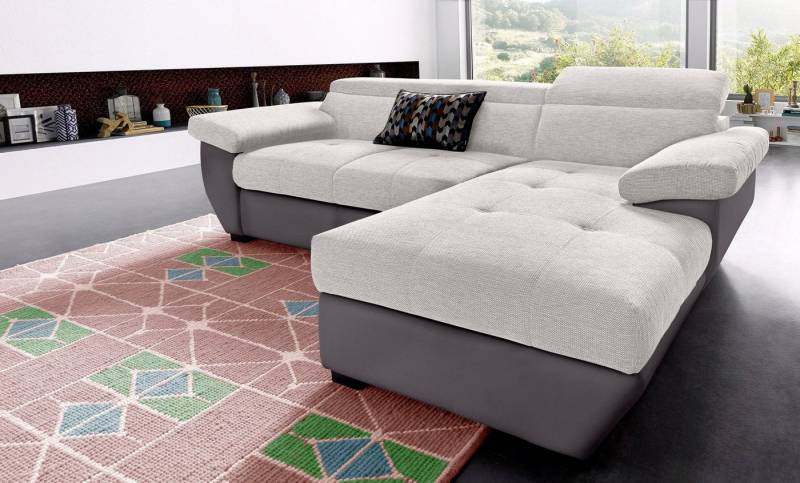 COTTA Polstergarnitur Speedway L-Form, (Set), Set bestehend aus: Ecksofa mit Kopfteilverstellung & Hocker von COTTA