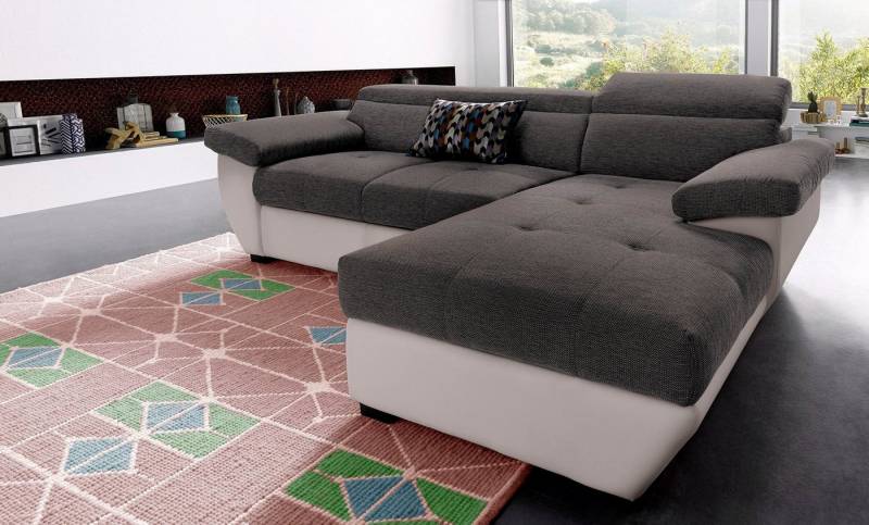 COTTA Polstergarnitur Speedway L-Form, (Set), Set bestehend aus: Ecksofa mit Kopfteilverstellung & Hocker von COTTA
