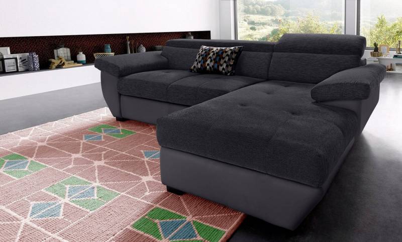 COTTA Polstergarnitur Speedway L-Form, (Set), Set bestehend aus: Ecksofa mit Kopfteilverstellung & Hocker von COTTA