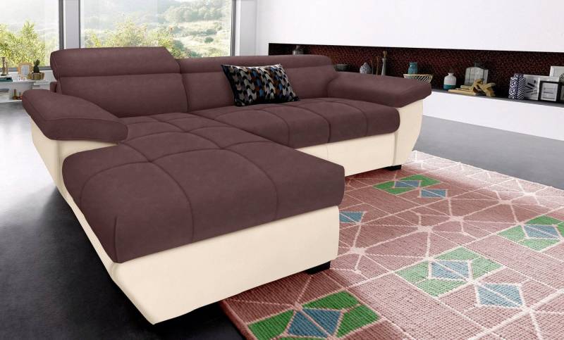 COTTA Polstergarnitur Speedway L-Form, (Set), Set bestehend aus: Ecksofa mit Kopfteilverstellung & Hocker von COTTA