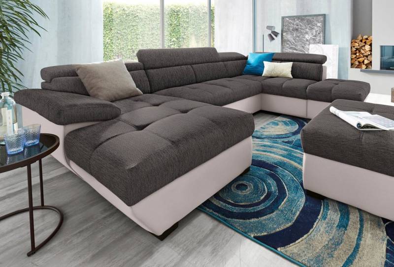 COTTA Polstergarnitur Speedway U-Form, (Set), Set bestehend aus: Wohnlandschaft mit Kopfteilverstellung & Hocker von COTTA