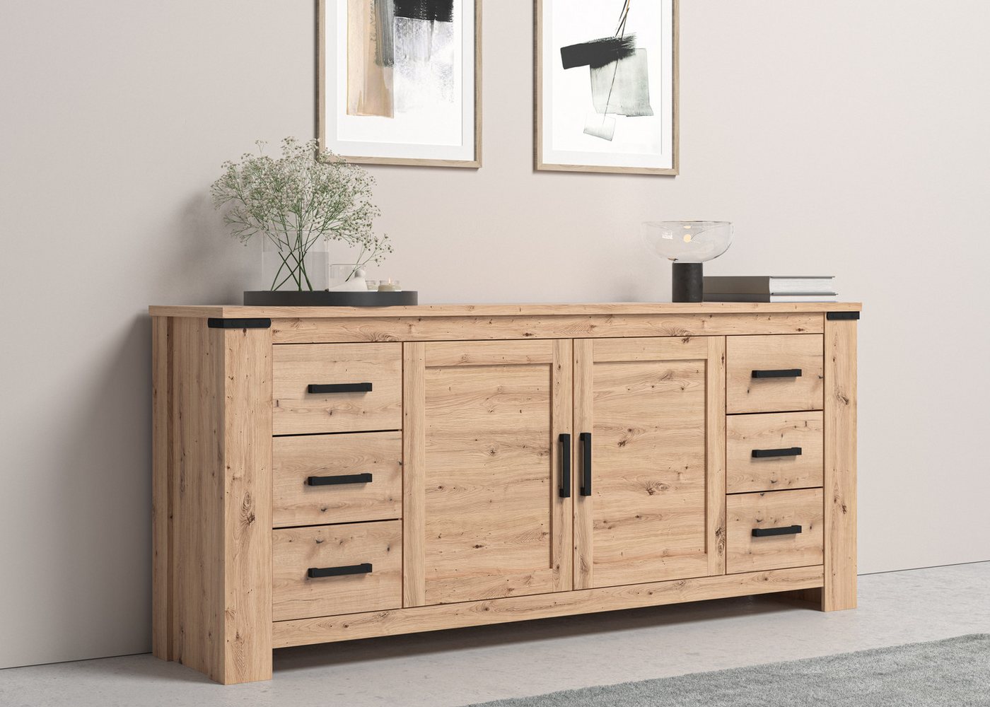 COTTA Sideboard Hawai, Breite 196 cm, 6 Schubkästen, 2 Türen von COTTA