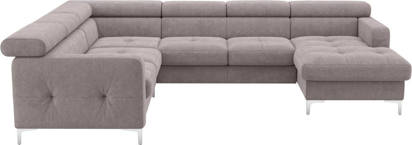 COTTA Wohnlandschaft Ecksofa in modernem Design, U-Form, mit Kopfteilverstellung, optional mit Bettfunktion und Bettkasten von COTTA