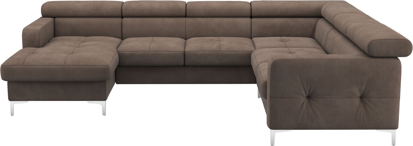 COTTA Wohnlandschaft Ecksofa in modernem Design, U-Form, mit Kopfteilverstellung, optional mit Bettfunktion und Bettkasten von COTTA