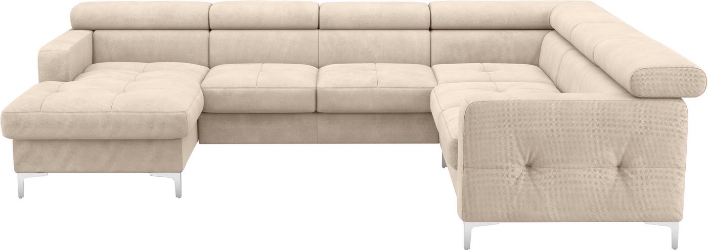 COTTA Wohnlandschaft Ecksofa in modernem Design, U-Form, mit Kopfteilverstellung, optional mit Bettfunktion und Bettkasten von COTTA