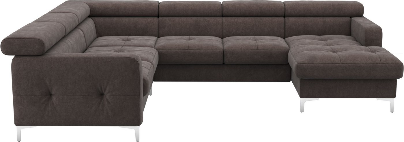 COTTA Wohnlandschaft Ecksofa in modernem Design, U-Form, mit Kopfteilverstellung, optional mit Bettfunktion und Bettkasten von COTTA