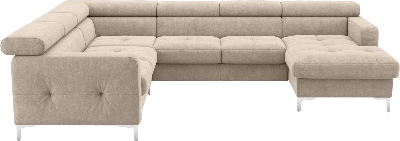 COTTA Wohnlandschaft Ecksofa in modernem Design, U-Form, mit Kopfteilverstellung, optional mit Bettfunktion und Bettkasten von COTTA