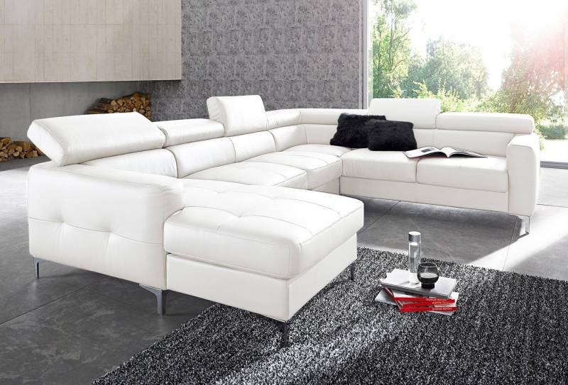 COTTA Wohnlandschaft Ecksofa in modernem Design, U-Form, mit Kopfteilverstellung, optional mit Bettfunktion und Bettkasten von COTTA