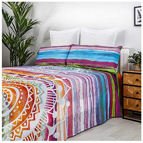 COTTON ARTean Bettwäsche-Set, Mandala, Aquarell, für Bett mit 90 x 190/200 cm, 50 % Baumwolle, 50 % Polyester. von COTTON ARTean