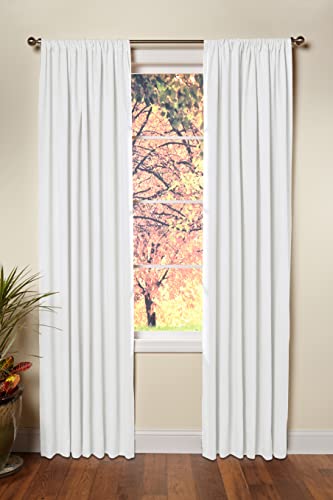COTTON CRAFT - 2er-Set – Baumwoll-Enten-Vorhang-Set mit umgekehrten Schlaufen, 127 x 227 cm, Weiß – Klassische Eleganz für einen sauberen, klaren Look – jeder Vorhang ist 127 cm breit von COTTON CRAFT