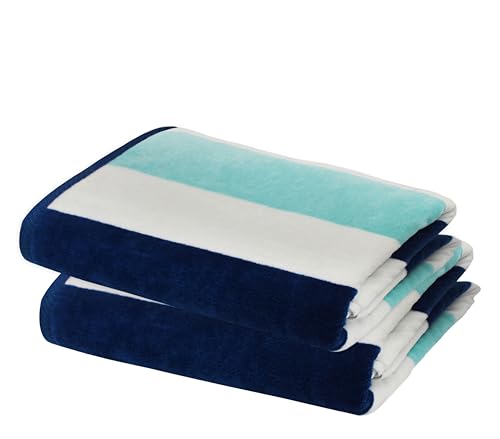 COTTON CRAFT Übergroßes Strandtuch – 2er-Pack XL-Strandtuch – 100 % Baumwoll-Velours – groß und riesig – dickes Plüsch, 450 g/m², superweiches Luxus-Handtuch – Pool Picknick Bad – 88,9 x 177,8 cm – von COTTON CRAFT