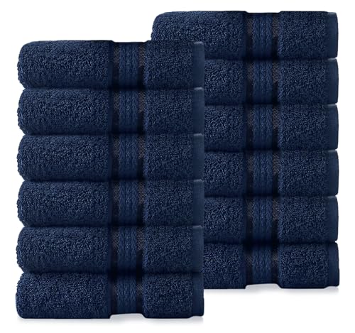 COTTON CRAFT Ultra Soft Waschlappen, 30 x 30 cm, Nachthimmel, 100% Reine ringgesponnene Baumwolle, luxuriöser Viskose-Rand, ideal für den täglichen Gebrauch, pflegeleicht, maschinenwaschbar von COTTON CRAFT