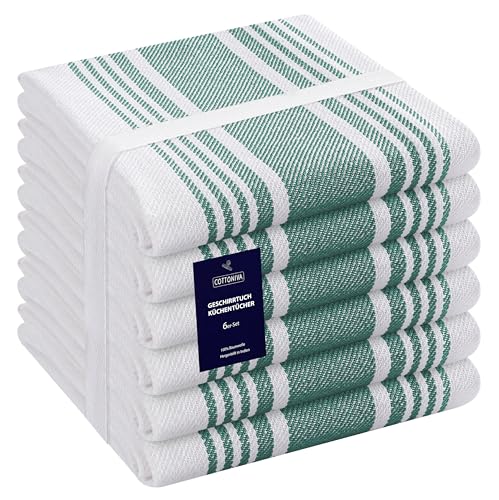 COTTONIVA 6er Set Küchentücher - 100% Baumwolle Geschirrtuch - für Restaurant, Bar, Glas - Saugfähige Maschinenwaschbar Küchentücher mit Aufhängeöse - 40x66 cm Azul Blau COTTONIVA 6er Set Küchentücher - 100% Baumwolle Geschirrtuch - für Restaurant, Bar, Glas - Saugfähige Maschinenwaschbar Küchentücher mit Aufhängeöse - 40x66 cm Azul Blau von COTTONIVA